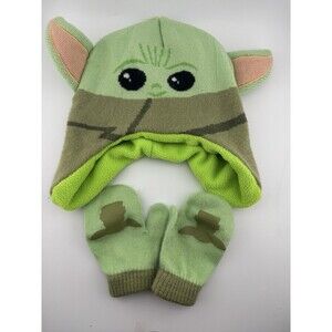 Star Wars Baby Yoda Kids Hat and mittens Size 2-5T